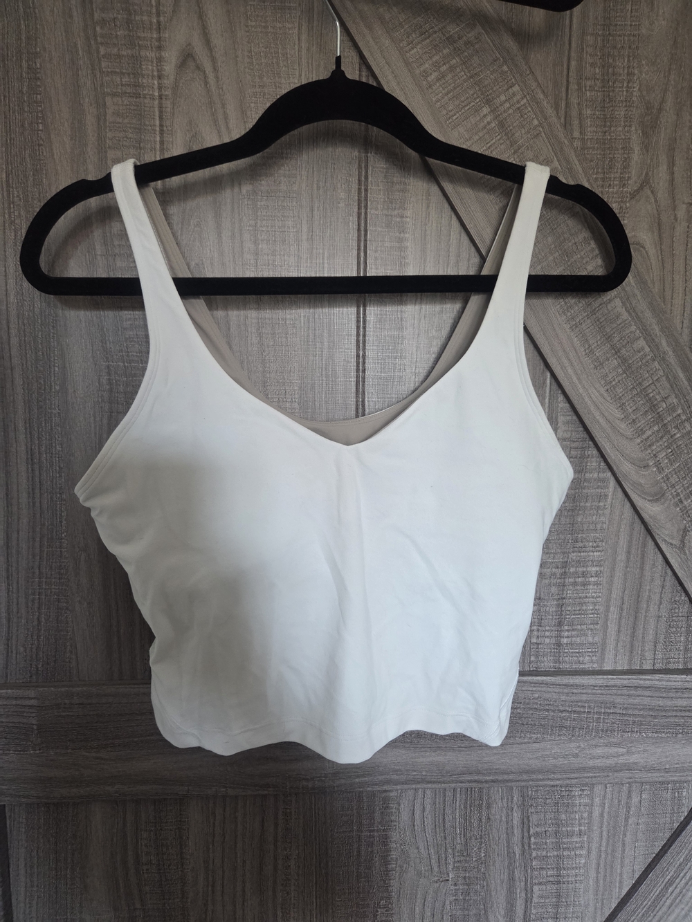 Lululemon White V-Neck Tank Top with Support
